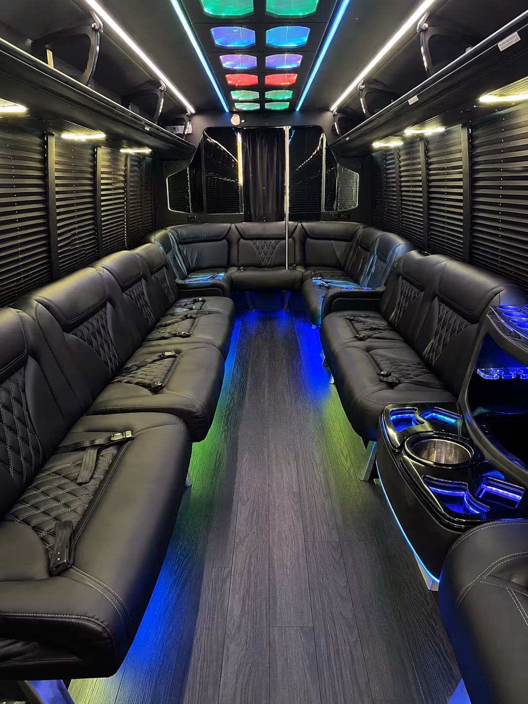 springfield 20 passenger party bus interior